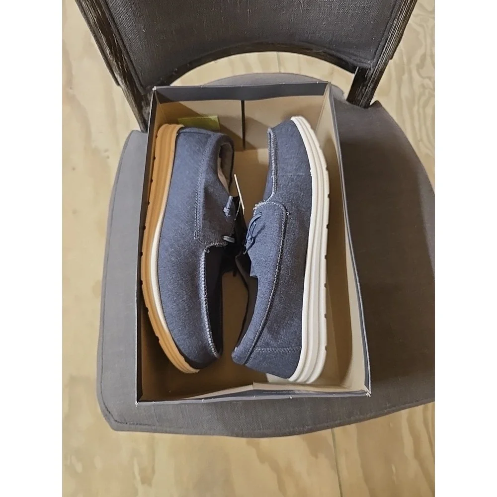 Goodfellow & Co Mens Boat Shoes Navy‎ Blue Denim Slip On Loafers Size 9.5 NIB